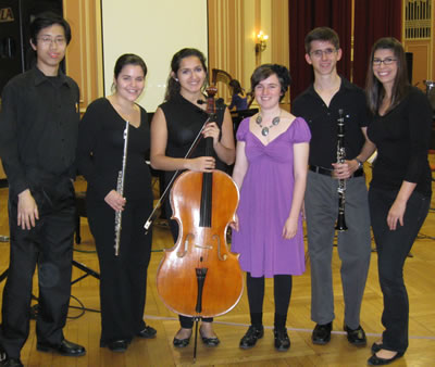 The ensemble with Nell after the performance