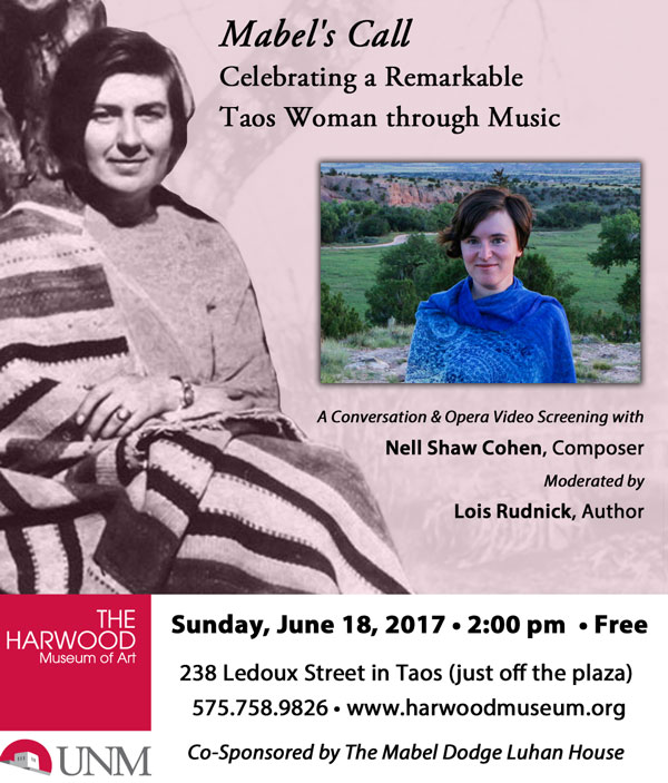 Ad for Mabel's Call: Celebrating a Remarkable Taos Woman through Music