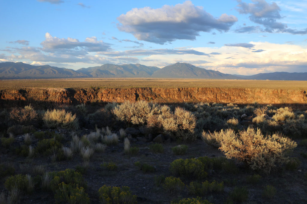 View of Taos Mountain and the Rio Grande Gorge. Photo by Nell Shaw Cohen, 2016.